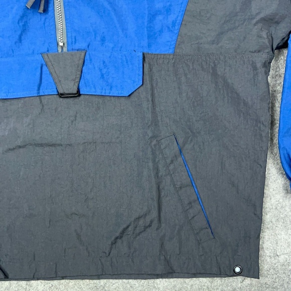 VTG White Sierra Jacket Mens Medium Blue Black Nylon‎ Windbreaker 1/2 Zip Anorak - Picture 5 of 11